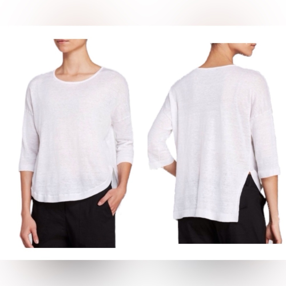 Theory Beylor C Sag Harbor Linen-blend sweater White Size Medium